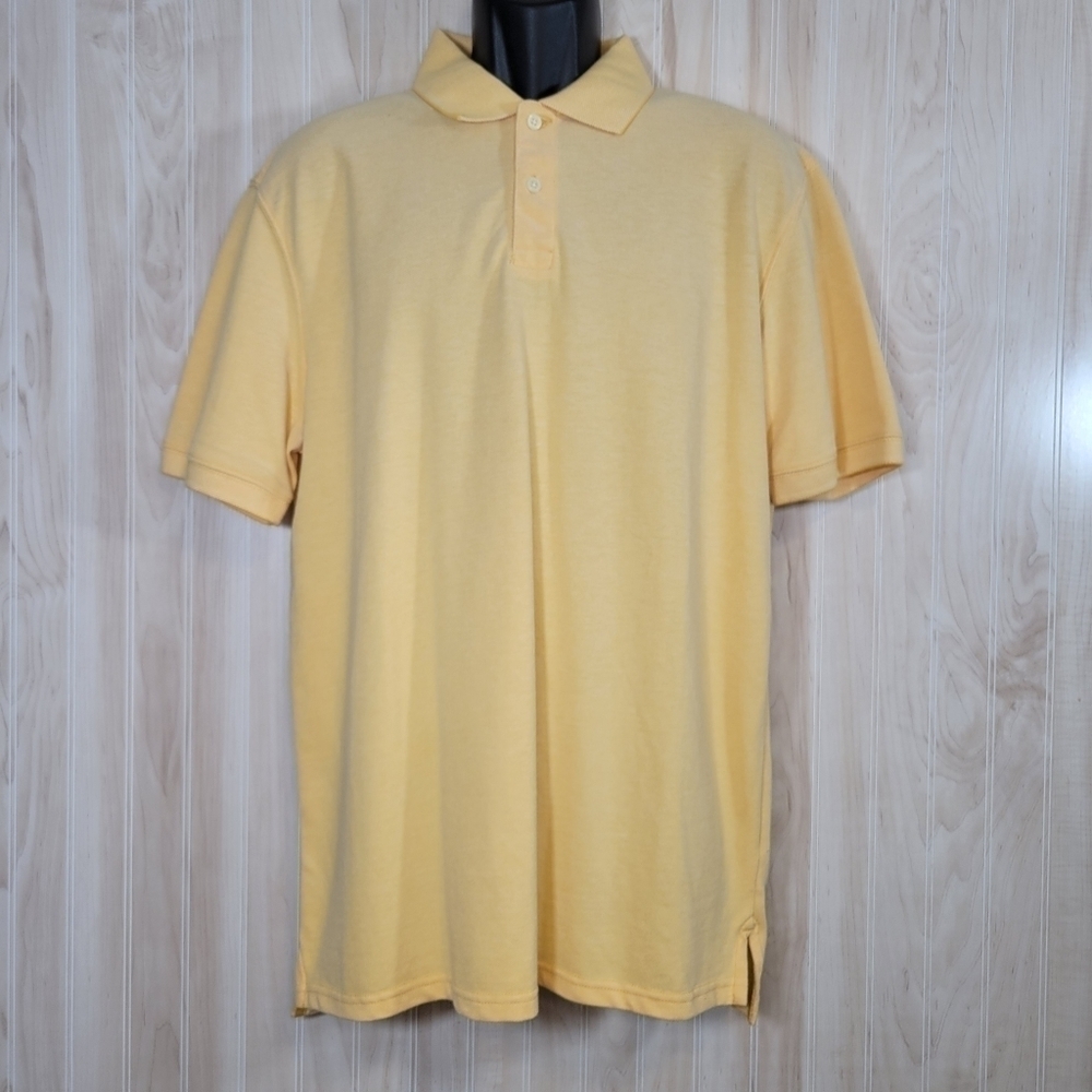 St. John’s Bay Men’s Yellow Cotton Polo Sz Lg